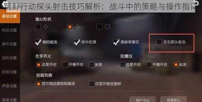 荒野行动探头射击技巧解析：战斗中的策略与操作指南